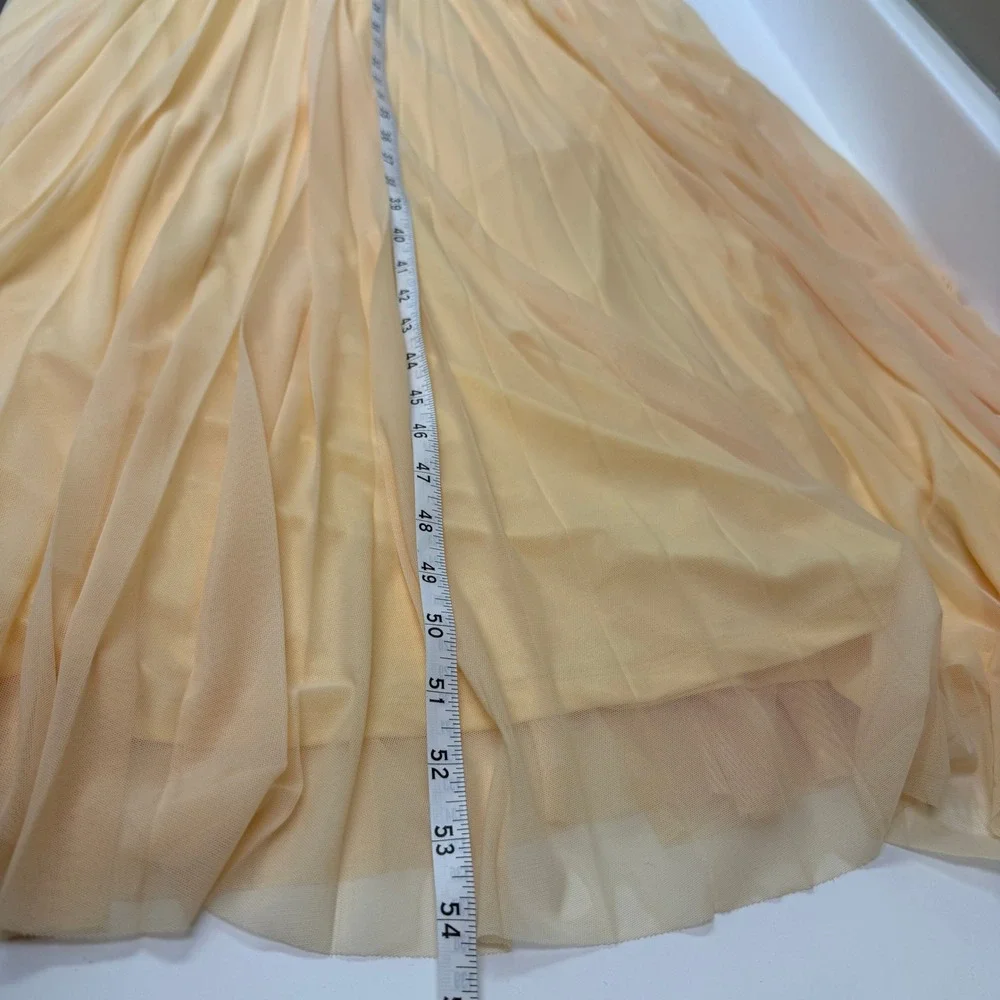 Abercrombie & Fitch Giselle Drop-Waist Maxi Dress Butter Yellow Size Large Tall